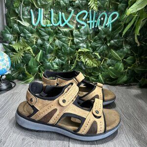 SAS Maverick Sport Men’s Brown Leather Strap Sandals Size 11 W